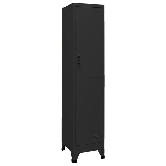 Locker Cabinet Black 15"x17.7"x70.9" Steel image 1