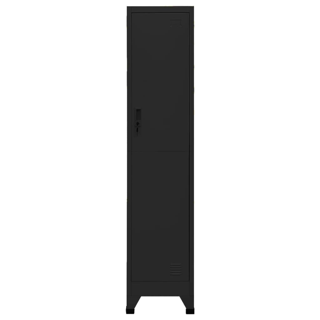 Locker Cabinet Black 15"x17.7"x70.9" Steel image 3