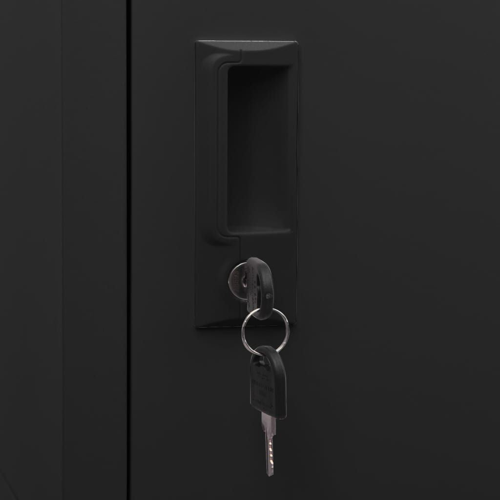 Locker Cabinet Black 15"x17.7"x70.9" Steel image 7