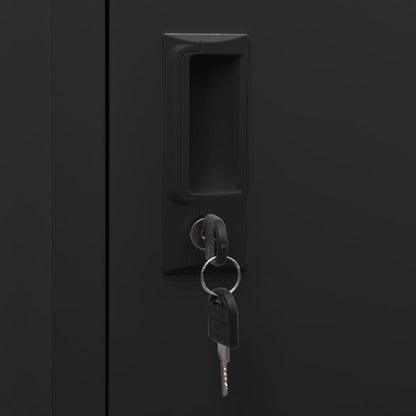 Locker Cabinet Black 15"x17.7"x70.9" Steel image 7