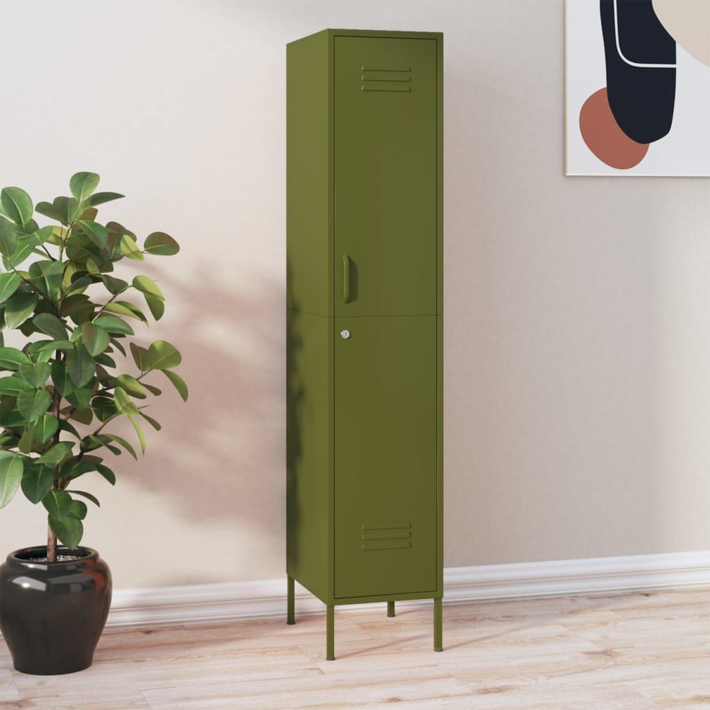 Locker Cabinet Olive Green 13.8"x18.1"x70.9" Steel image 1