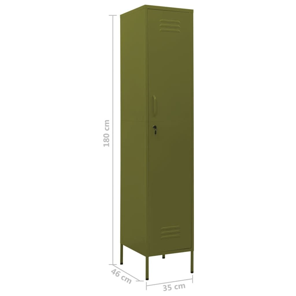 Locker Cabinet Olive Green 13.8"x18.1"x70.9" Steel image 9