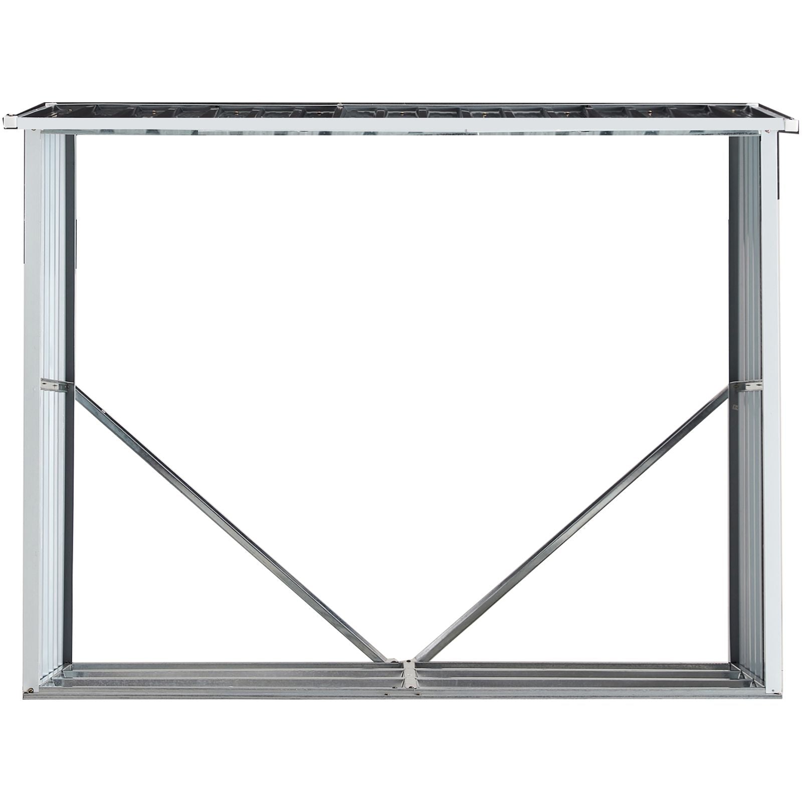 Log Storage Shed, Log Holder with Roof, Log Storage Shed, Firewood Rack for Backyard Garden Patio Porch, Anthracite Galv image 5