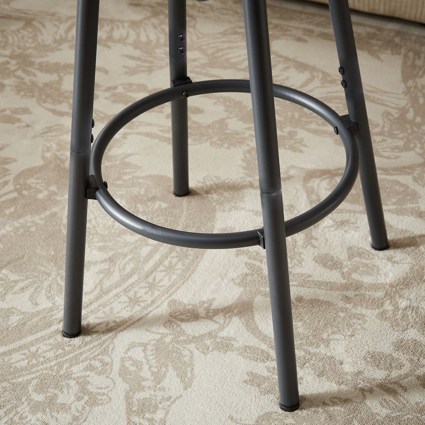 Long Bar Table Set with 3 PU Upholstered Bar Stools, Industrial Bar Table and Chairs for Kitchen Breakfast Table, Living image 14