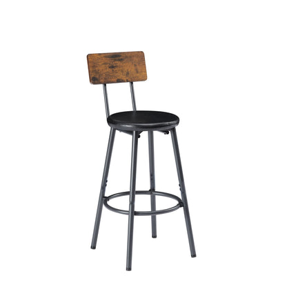 Long Bar Table Set with 3 PU Upholstered Bar Stools, Industrial Bar Table and Chairs for Kitchen Breakfast Table, Living image 7