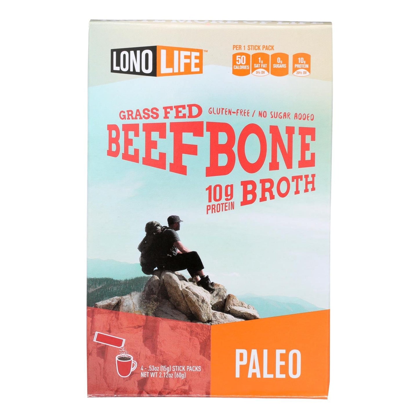 Lonolife Beef Bone Broth - Case Of 6 - 4/.53 Oz image 1