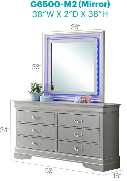 Lorana G6500-M2 Mirror2 , Silver Champagne image 6