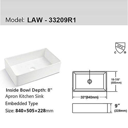 Lordear Framhouse Kitchen Sink White Fireclay Apron Front Sink image 5