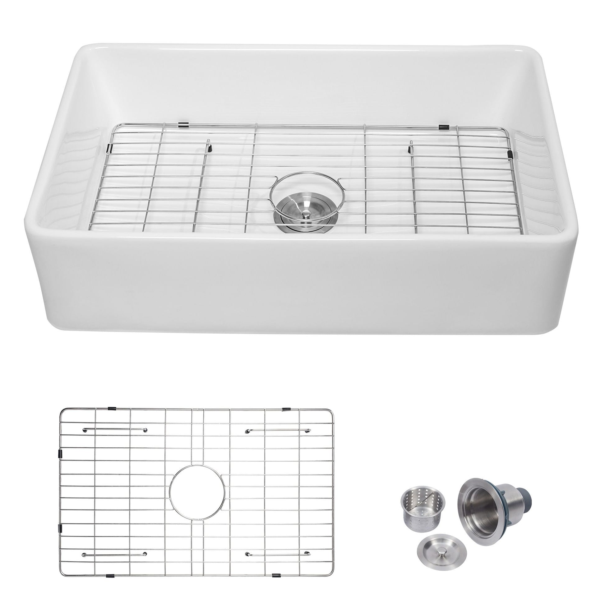 Lordear Framhouse Kitchen Sink White Fireclay Apron Front Sink image 1