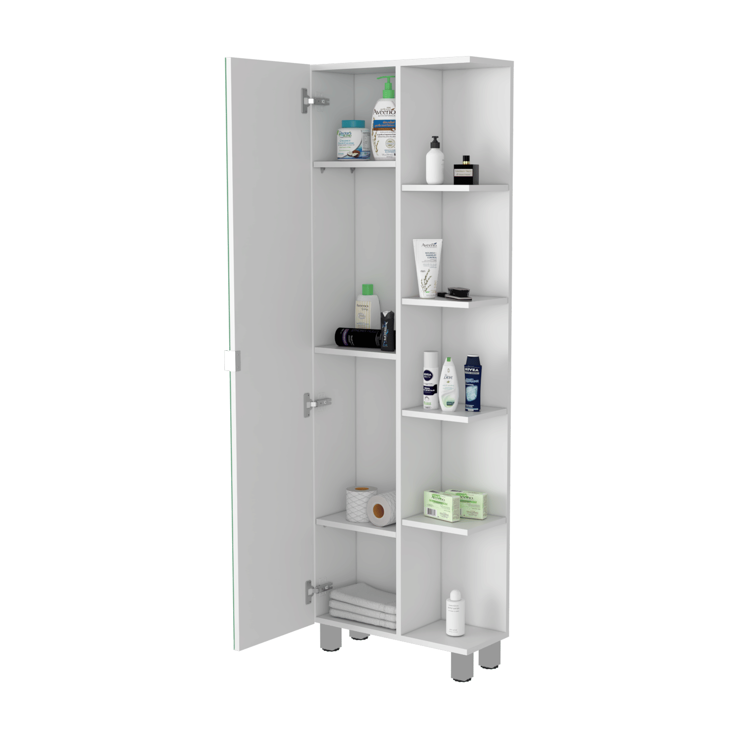 Los Angeles Linen Cabinet, Mirror, Five Shelves image 5