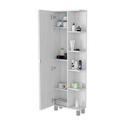 Los Angeles Linen Cabinet, Mirror, Five Shelves image 5