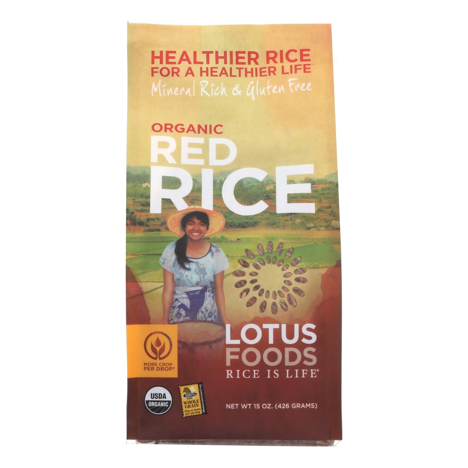 Lotus Foods Heriloom Bhutan Red Rice - Case Of 6 - 15 Oz. image 1