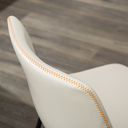 Lotusville Vintage PU Leather Dining Chairs, Set of 2, White image 7