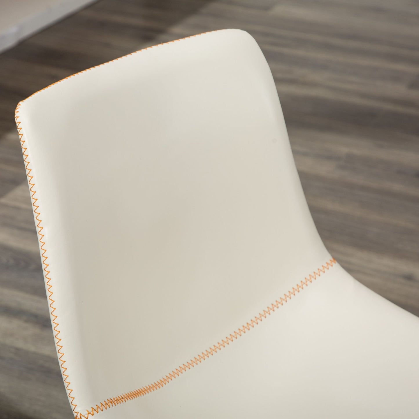 Lotusville Vintage PU Leather Dining Chairs, Set of 2, White image 5