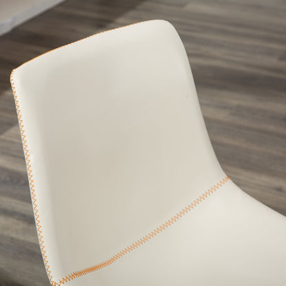 Lotusville Vintage PU Leather Dining Chairs, Set of 2, White image 5