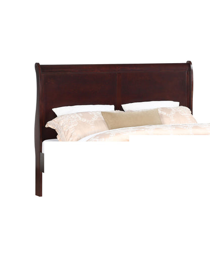 Louis Phillipe Brown Cherry Finish Twin Size Youth Panel Sleigh Bed Solid Wood Wooden Bedroom Furniture image 4