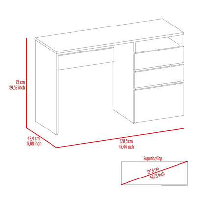 Louisiana Writing Computer Desk, Three Drawers image 4