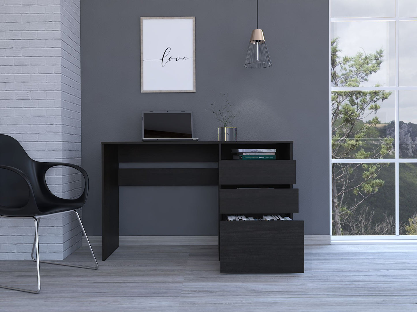 Louisiana Writing Computer Desk, Three Drawers image 2