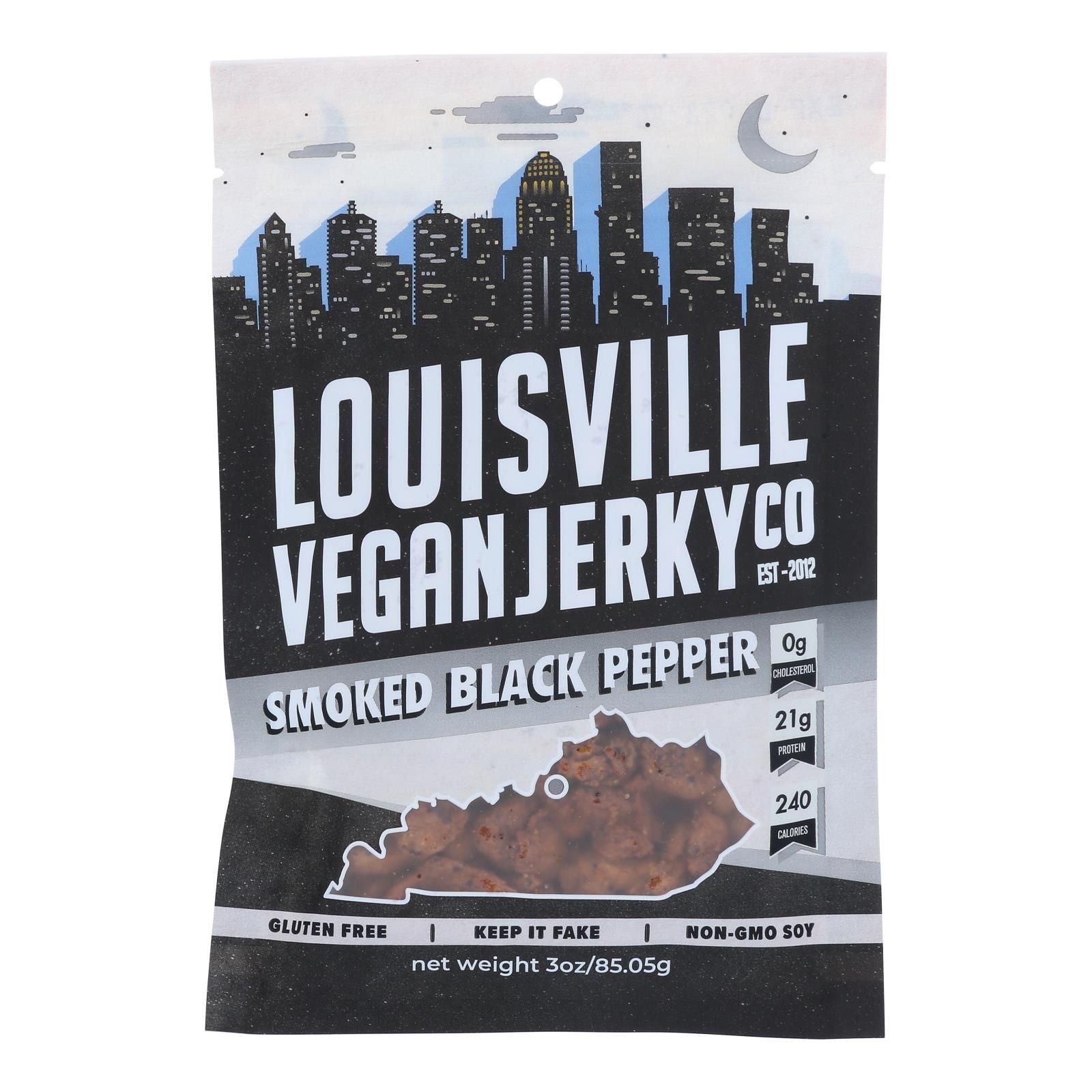 Louisville Vegan Jerky Jerky - Vegan - Black Pepper - Case Of 10 - 3 Oz image 2