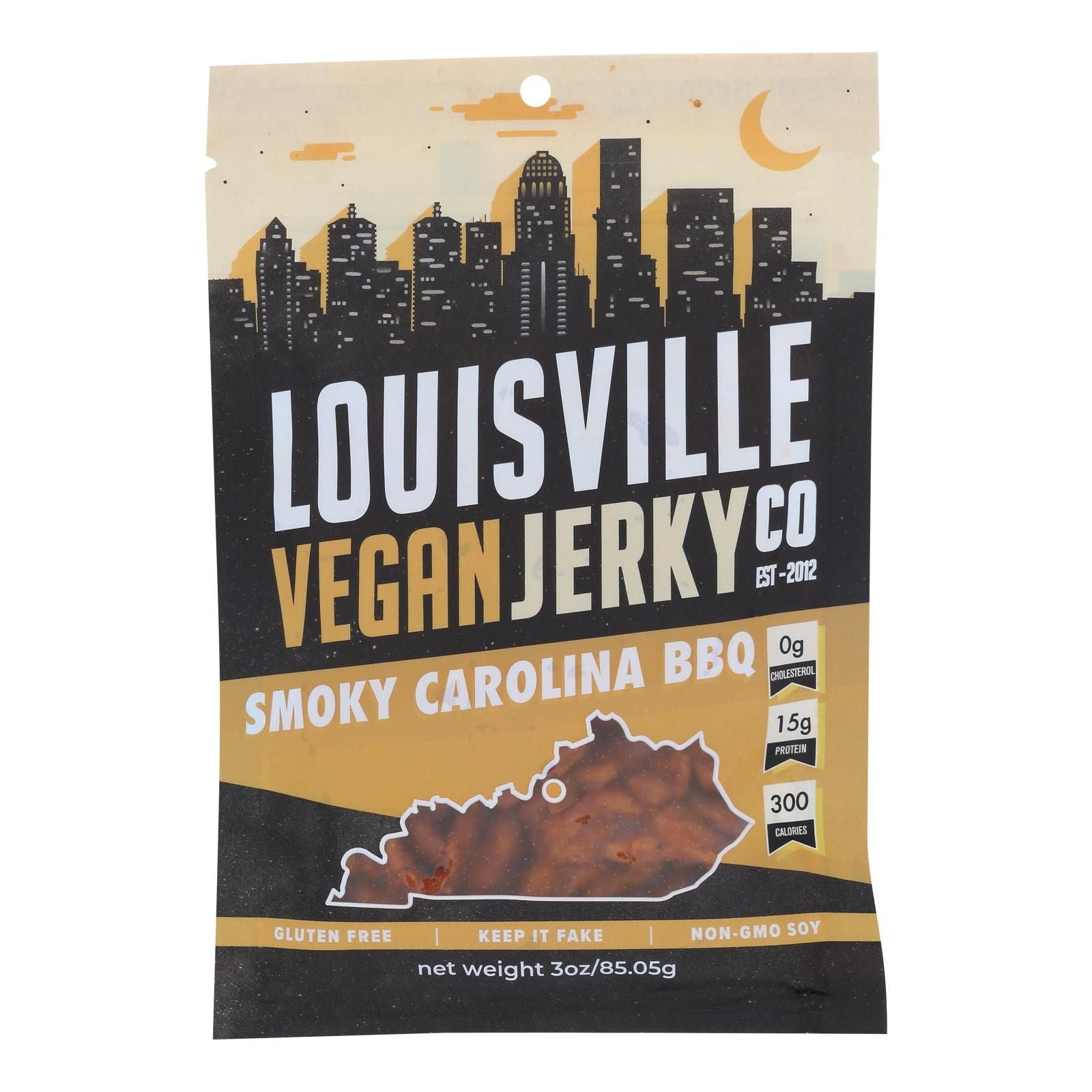 Louisville Vegan Jerky Jerky - Vegan - Carolina Bbq - Case Of 10 - 3 Oz image 1