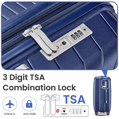 Luggage Sets 4 Piece(14/20/24/28), Expandable Lightweight Suitcase with 4 Double 360 Degrees Mute Spinner Wheels PP Mate image 3