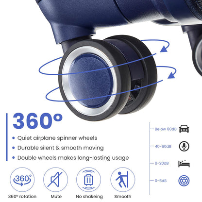 Luggage Sets 4 Piece(14/20/24/28), Expandable Lightweight Suitcase with 4 Double 360 Degrees Mute Spinner Wheels PP Mate image 6