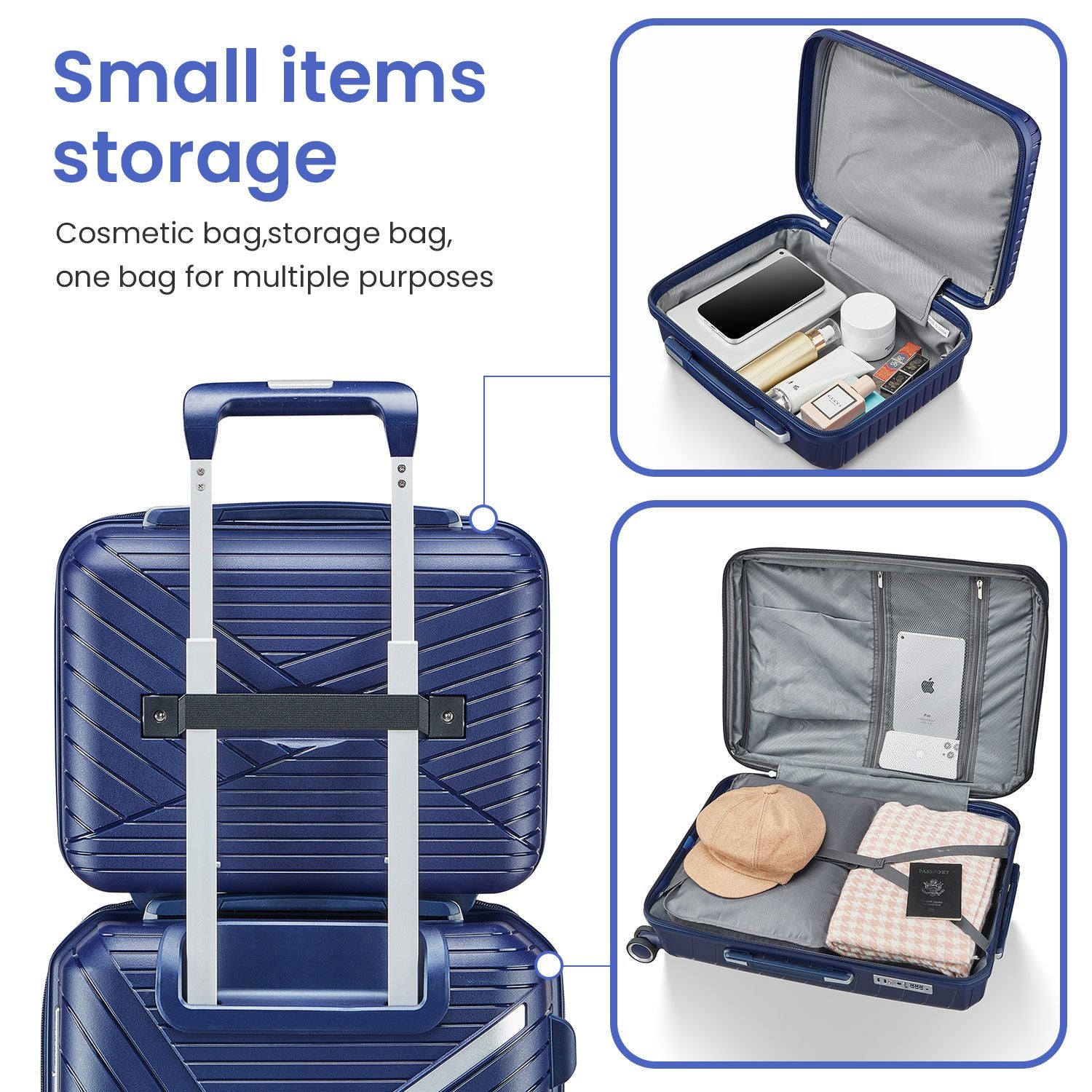 Luggage Sets 4 Piece(14/20/24/28), Expandable Lightweight Suitcase with 4 Double 360 Degrees Mute Spinner Wheels PP Mate image 4