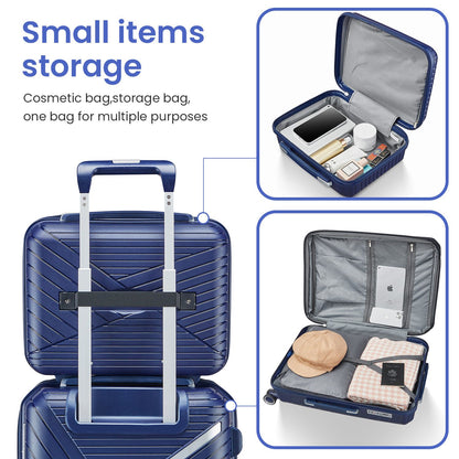 Luggage Sets 4 Piece(14/20/24/28), Expandable Lightweight Suitcase with 4 Double 360 Degrees Mute Spinner Wheels PP Mate image 4