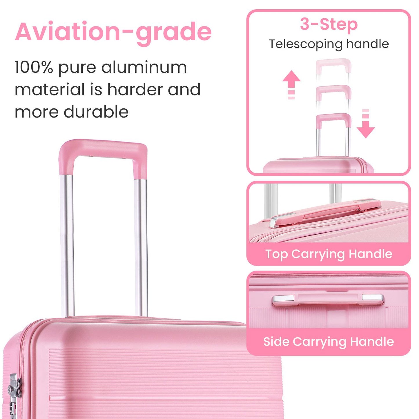 Luggage Sets 4 Piece(14/20/24/28) PP Lightweight & Durable Expandable suitcase image 4