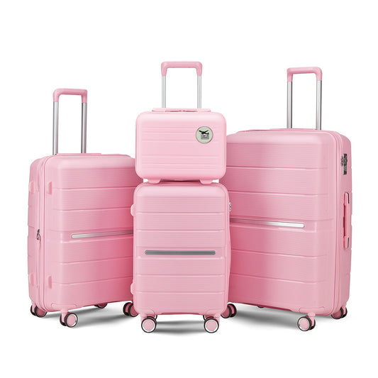 4 Piece PP Lightweight Expandable Luggage Set - Front View