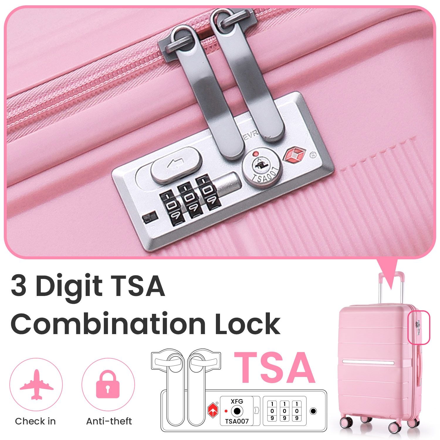 Luggage Sets 4 Piece(14/20/24/28) PP Lightweight & Durable Expandable suitcase image 6