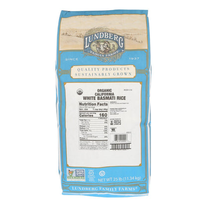 Lundberg Family Farms Organic California White Basmati Rice - Case Of 25 Lbs image 1