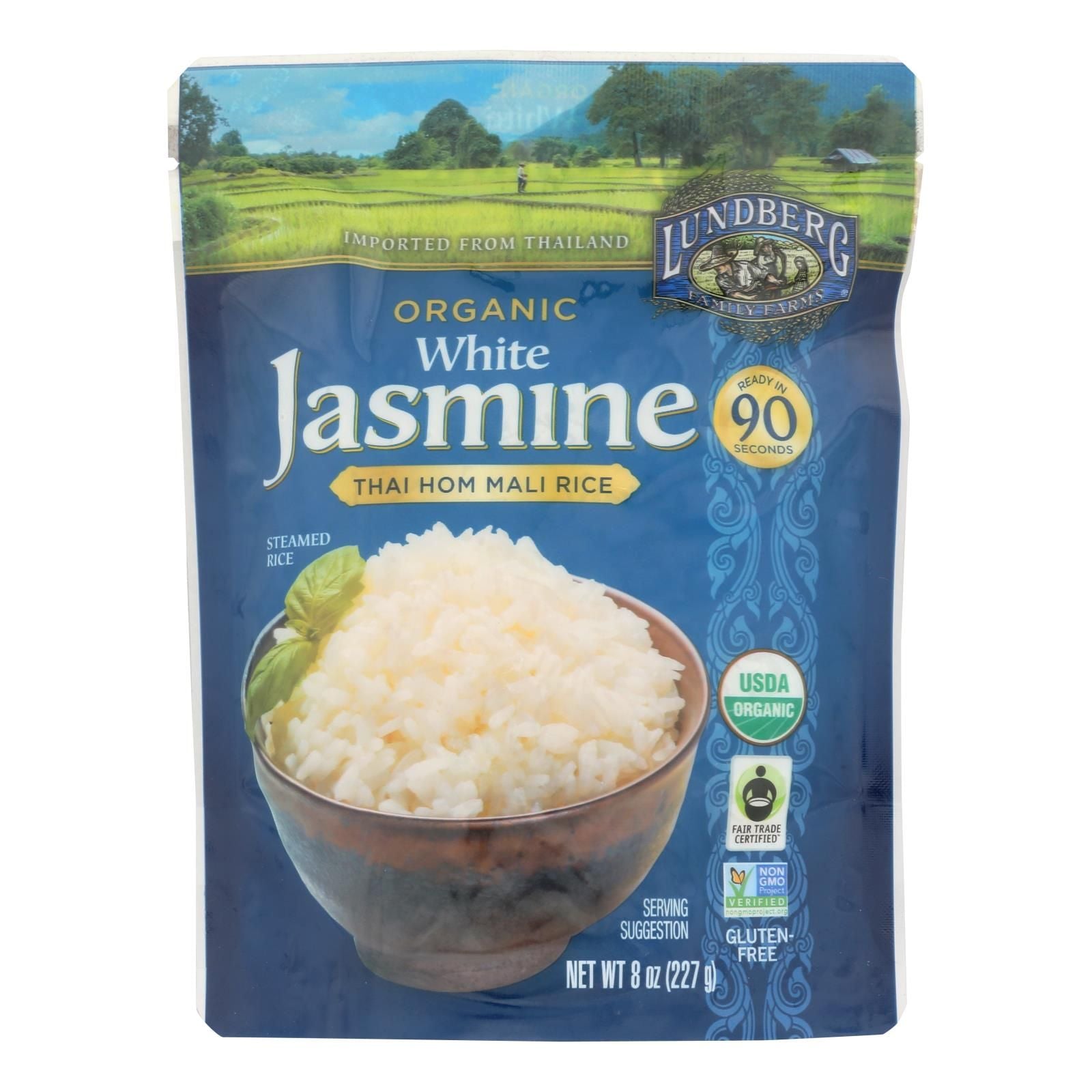 Lundberg Family Farms Organic Thai Rice - White Jasmine - Case Of 6 - 8 Oz image 1
