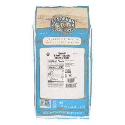 Lundberg Family Farms Short Grain Brown Rice - Case Of 25 Lbs image 1