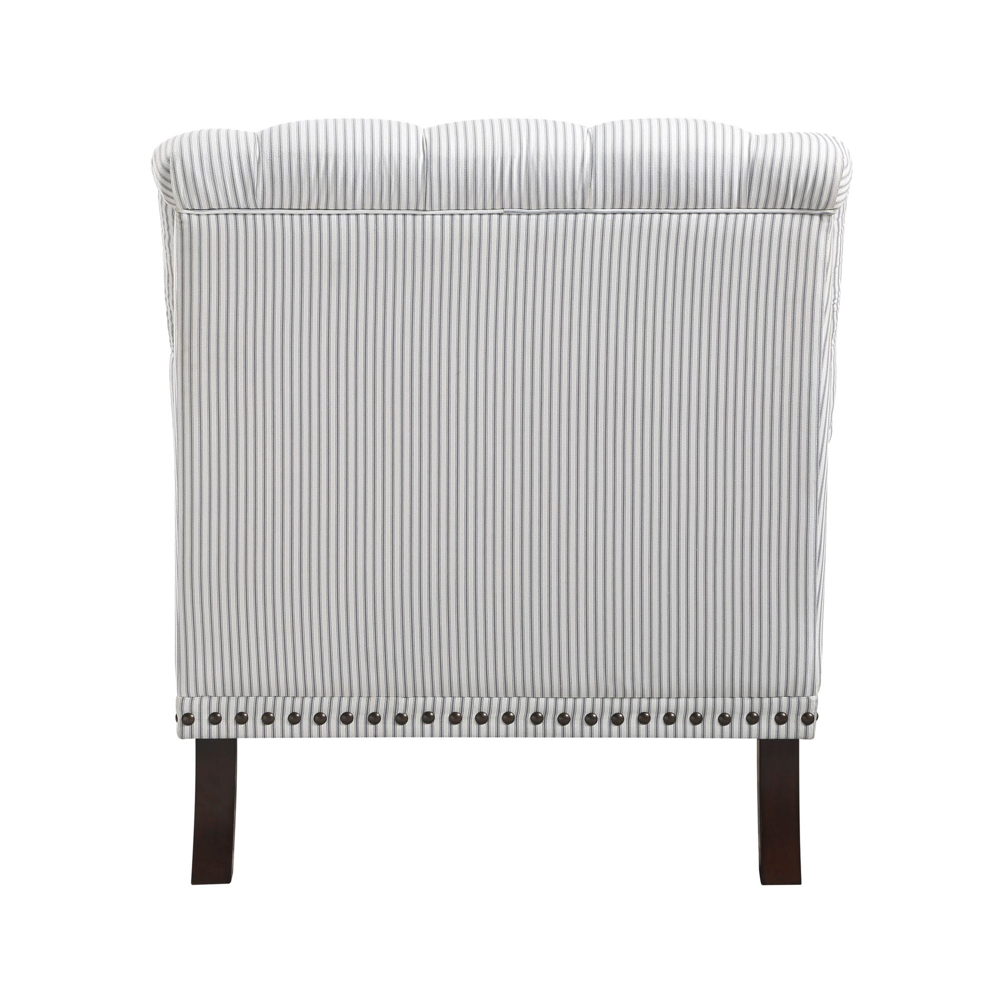Luxurious Living Room Accent Chair 1pc White Gray Fabric Upholstered Button Tufted Nailhead Trim Modern Living Room Furn image 6