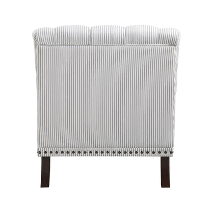 Luxurious Living Room Accent Chair 1pc White Gray Fabric Upholstered Button Tufted Nailhead Trim Modern Living Room Furn image 6