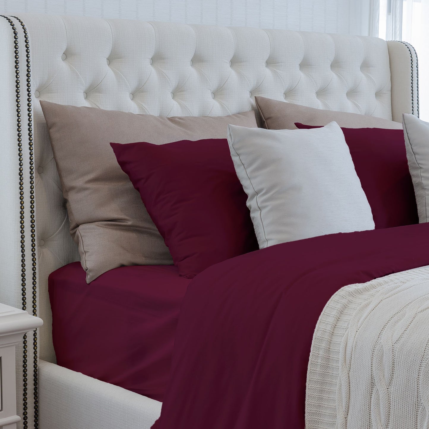 Luxurious Viscose from 100% Bamboo 2-Piece Pillowcase Set , Oeko-TEX Certified, King - Merlot image 5