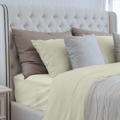Luxuriously Soft 100% Viscose Derived from Bamboo 4-Piece sheet Set , Oeko-TEX Certified, California King - Crème image 3