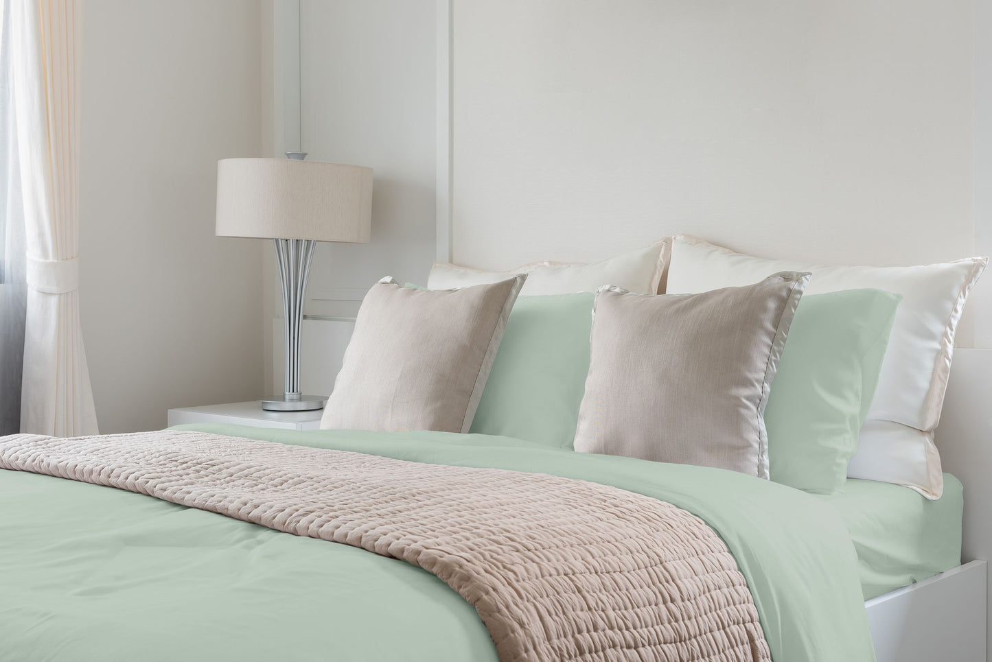 Luxuriously Soft 100% Viscose Derived from Bamboo 4-Piece sheet Set , Oeko-TEX Certified, California King - Seaglass image 2