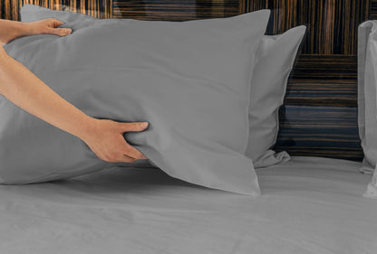 Luxuriously Soft 100% Viscose Derived from Bamboo 4-Piece sheet Set , Oeko-TEX Certified, California King - Silver Gray image 3