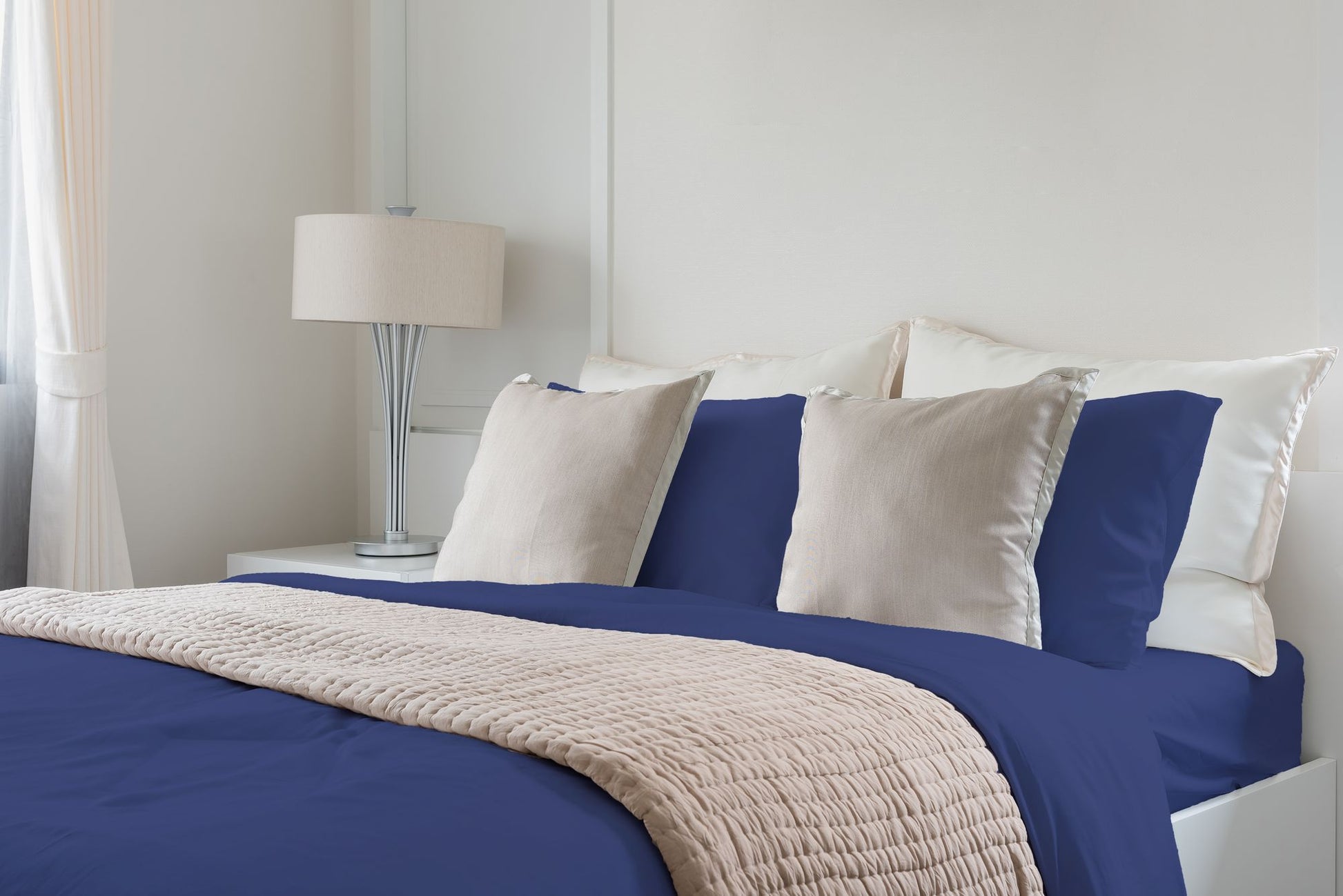 Luxuriously Soft 100% Viscose Derived from Bamboo 4-Piece Sheet Set , Oeko-TEX Certified, King - Indigo image 4