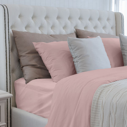 Luxuriously Soft 100% Viscose Derived from Bamboo 4-Piece Sheet Set, Oeko-TEX Certified, King - Pale Rose image 5