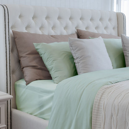 Luxuriously Soft 100% Viscose Derived from Bamboo 4-Piece Sheet Set, Oeko-TEX Certified, King - Seaglass image 5