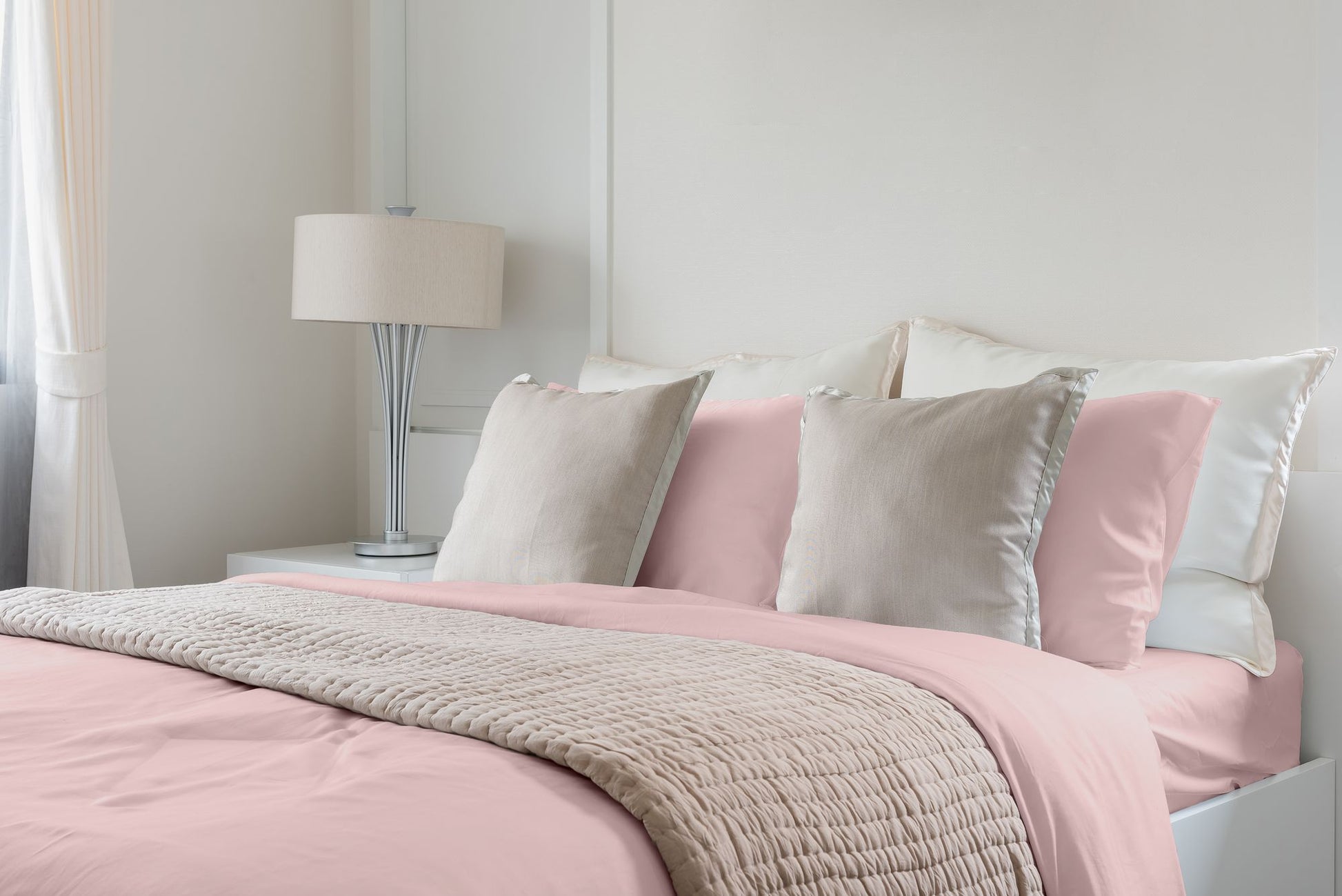 Luxuriously Soft 100% Viscose Derived from Bamboo 4-Piece Sheet Set , Oeko-TEX Certified, Queen - Pale Rose image 5