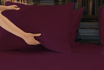 Luxuriously Soft 100% Viscose Derived from Bamboo 5-Piece Sheet Set , Oeko-TEX Certified, Split King - Merlot image 3