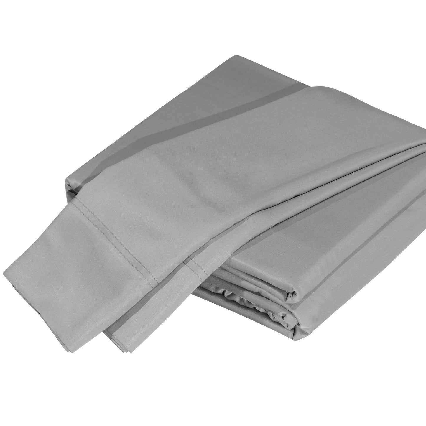 Luxuriously Soft 100% Viscose Derived from Bamboo 5-Piece Sheet Set , Oeko-TEX Certified, Split King - Silver Gray image 1