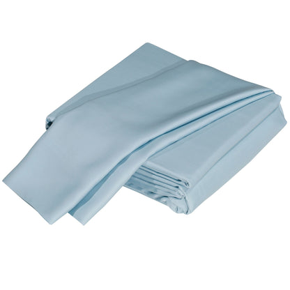 Luxuriously Soft 100% Viscose Derived from Bamboo 5-Piece Sheet Set , Oeko-TEX Certified, Split King - Sky image 1
