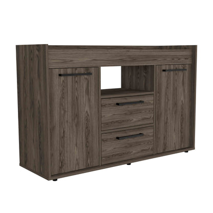 Lyon Sideboard, Two Drawers, Double Door Cabinets -Dark Walnut image 6