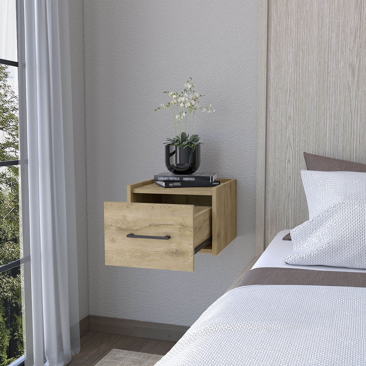 Macadamia Wall-Mounted Floating Nightstand image 8