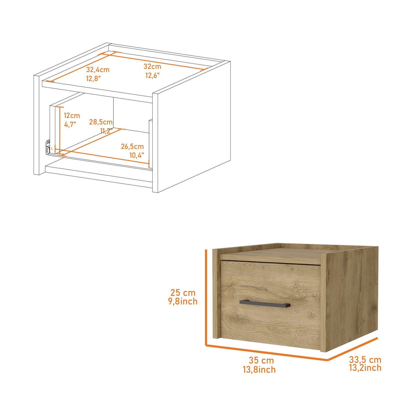 Macadamia Wall-Mounted Floating Nightstand image 9